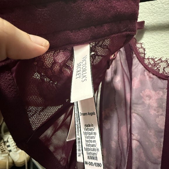 Victorias Secret Burgundy & Pink Flower Secret Dream Angels Corset - Picture 4 of 5